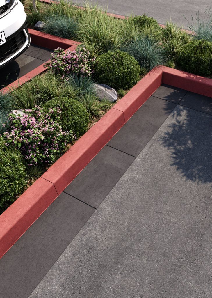 Бордюр тротуарний червоний