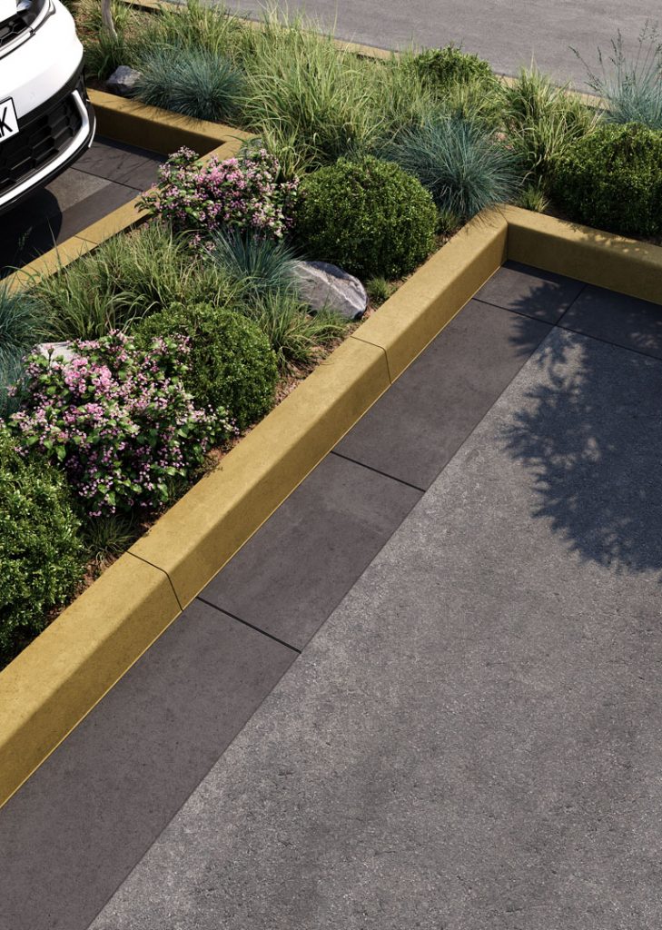 Бордюр дорожній жовто-гірчичний