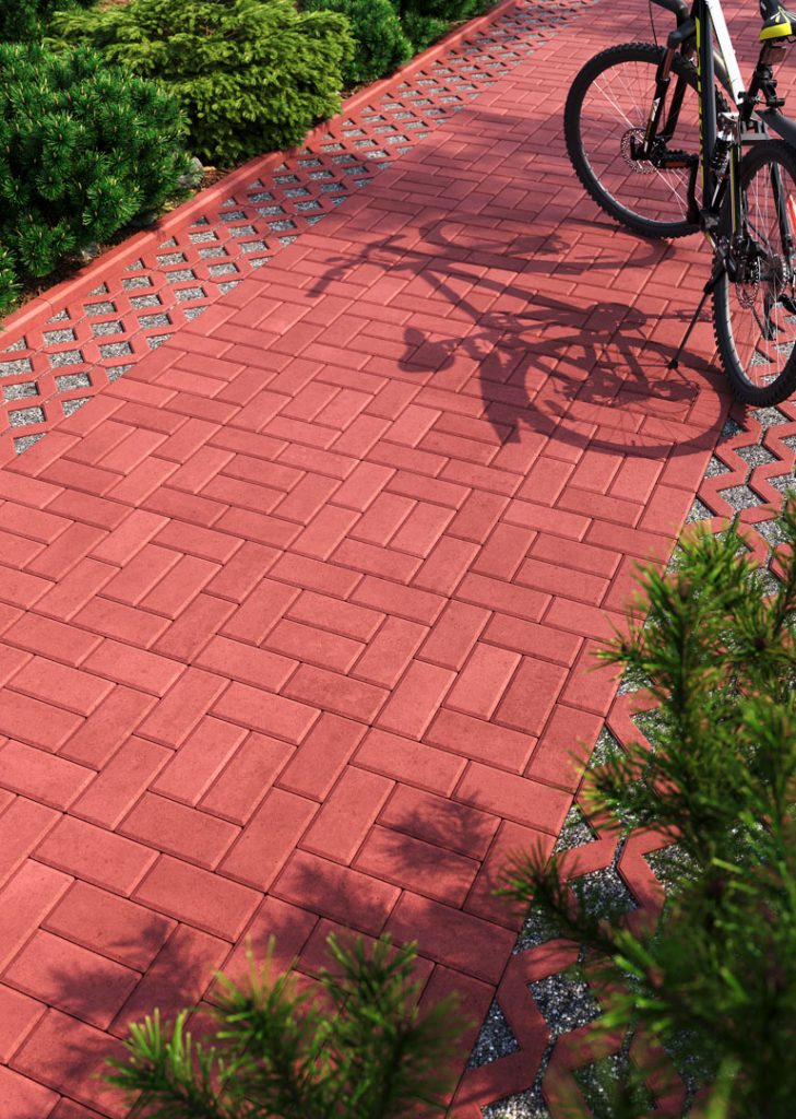 Бруківка цеглинка червона