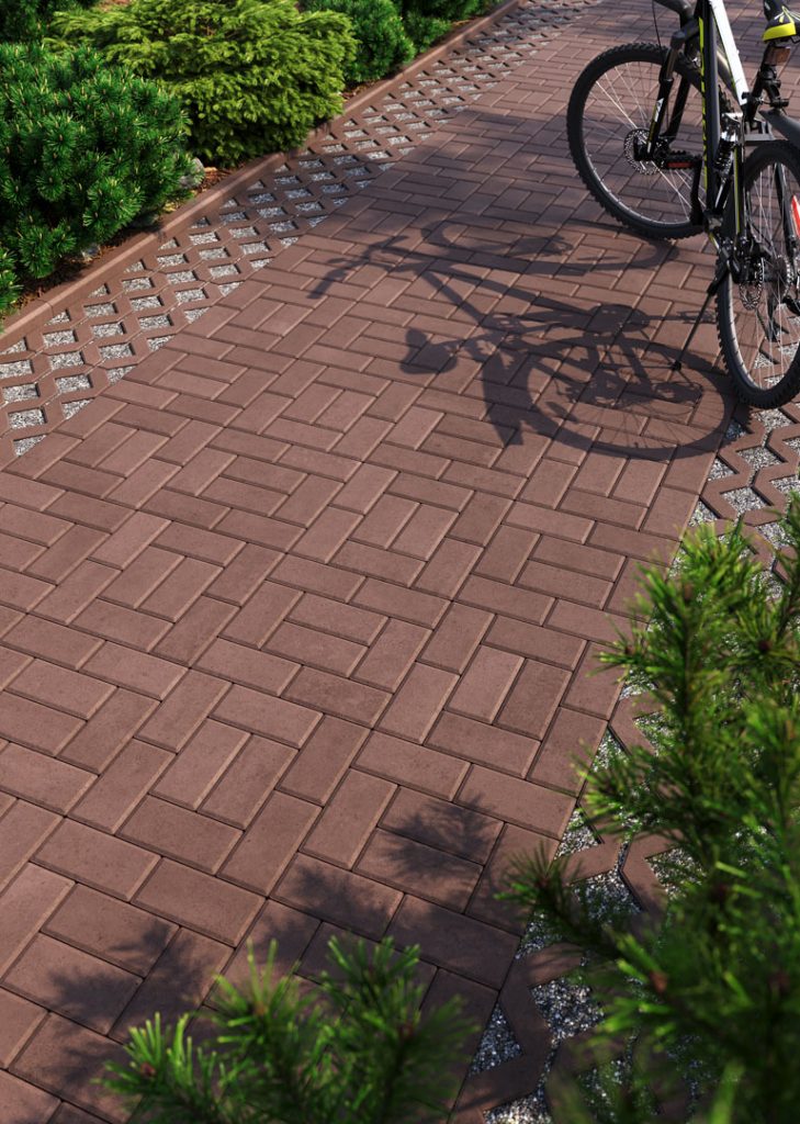 Бруківка цеглина коричнева