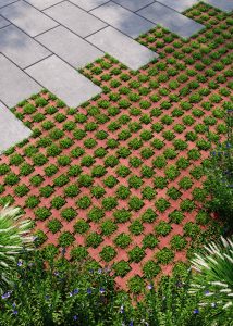 Тротуарна плитка-решітка міні червона