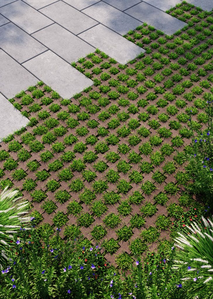 Бетонна газонна решіткаі коричнева