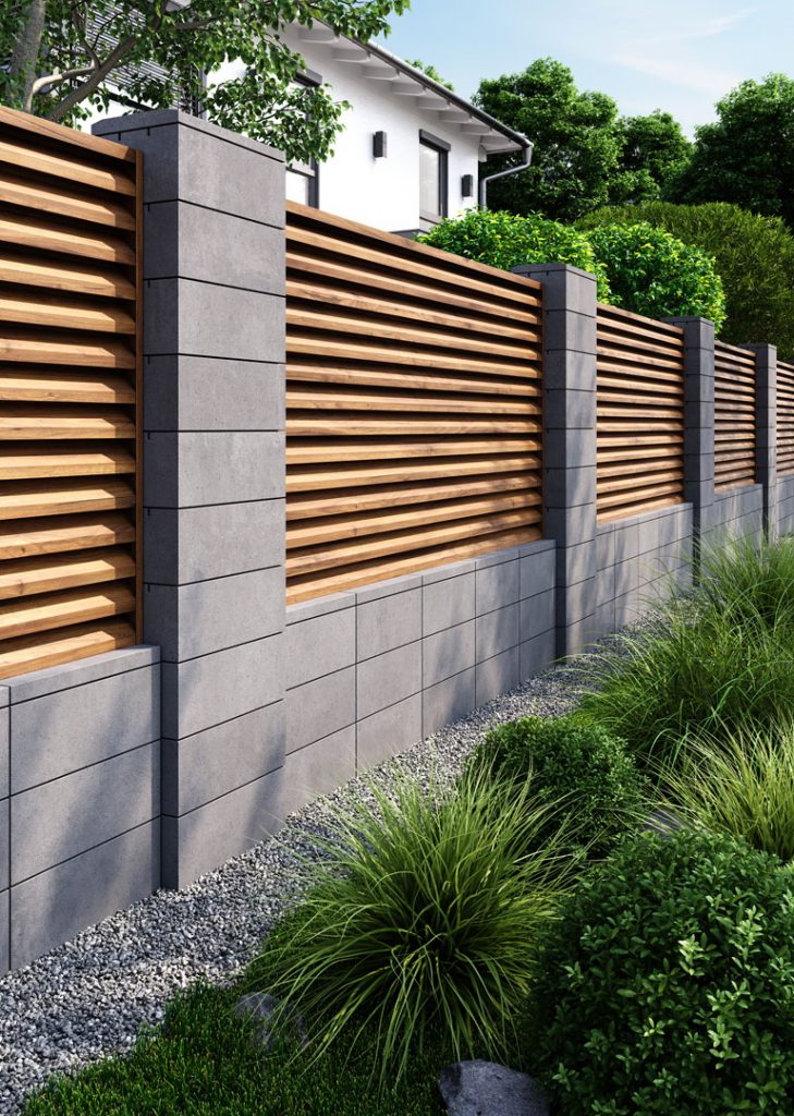 Блок на паркан модульний сірий