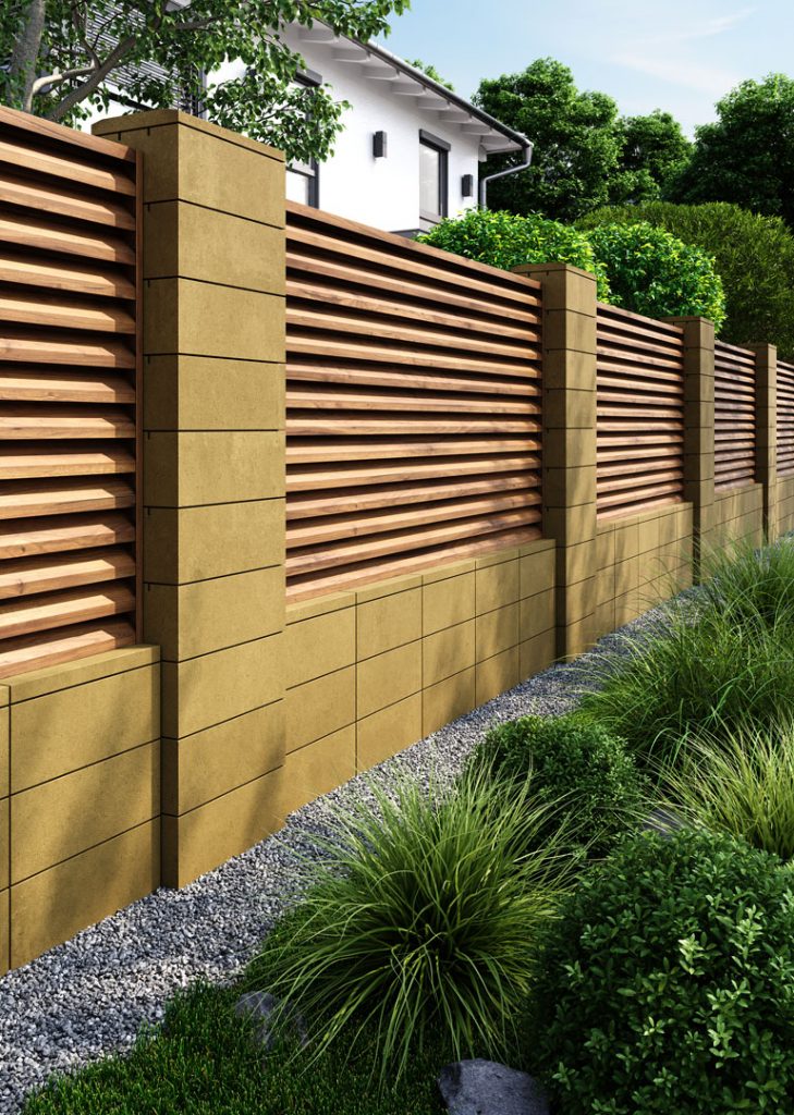 Блок на паркан модульний жовто-гірчичний