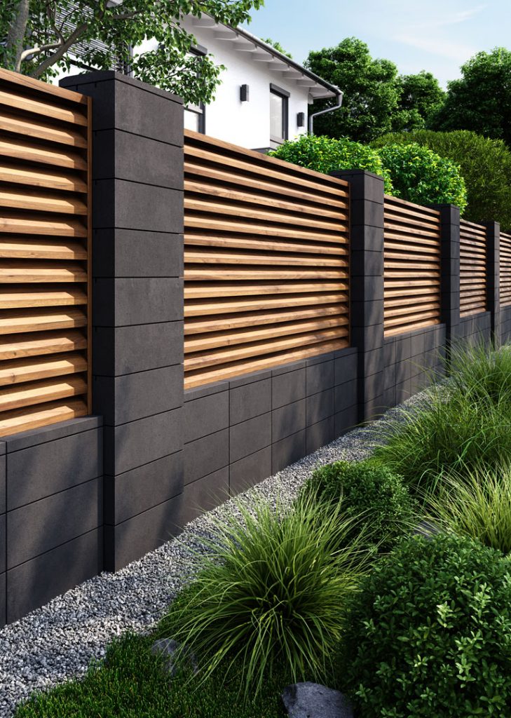 Блок на паркан модульний чорний