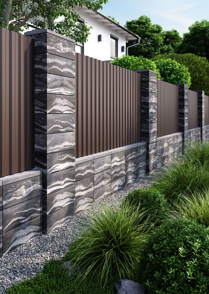 Парапети на паркан бетонні Антрацит