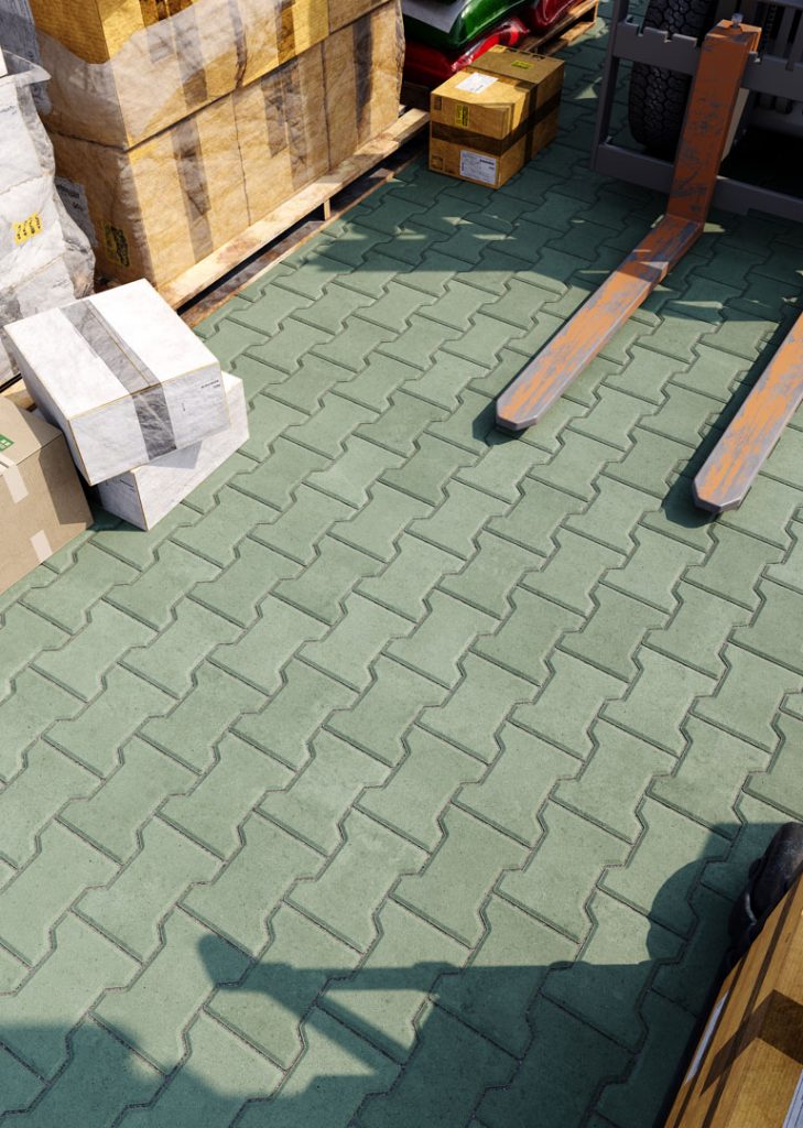 Бруківка Гантель зелена