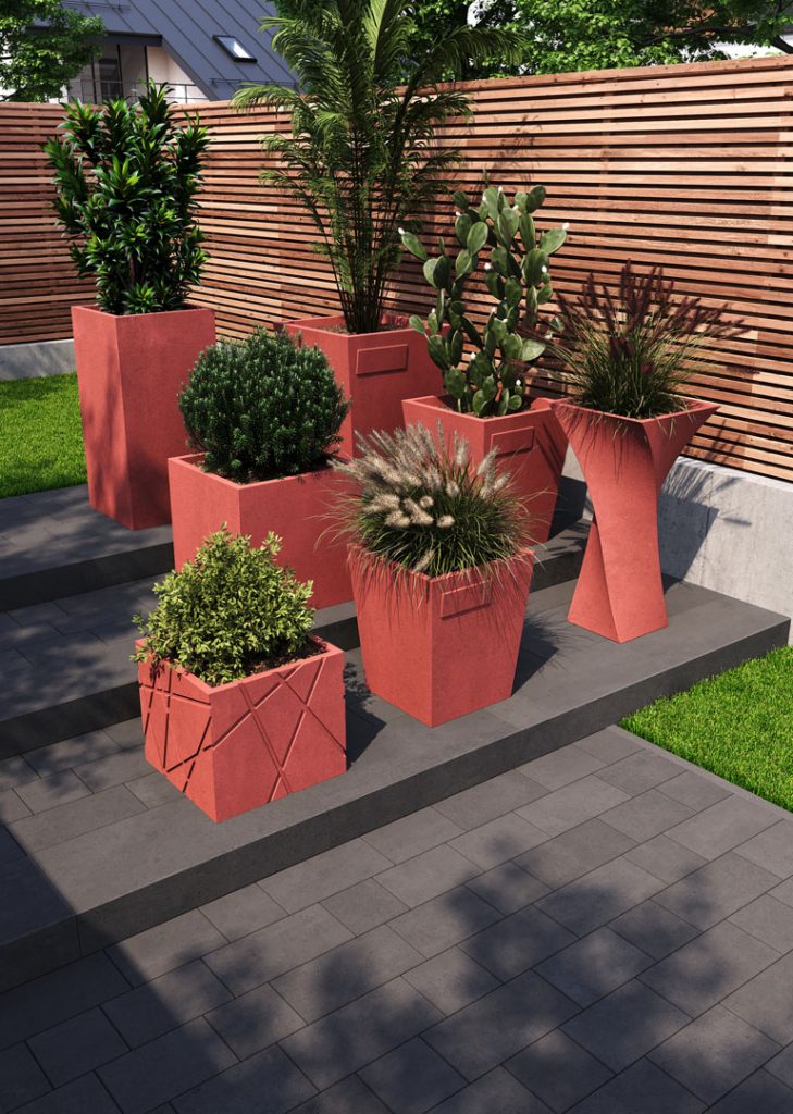 Кашпо для квітів червоне