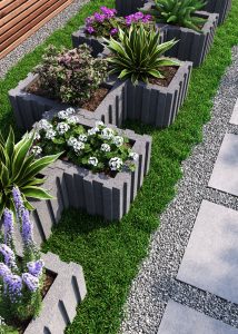 Квітник бетонний сірий