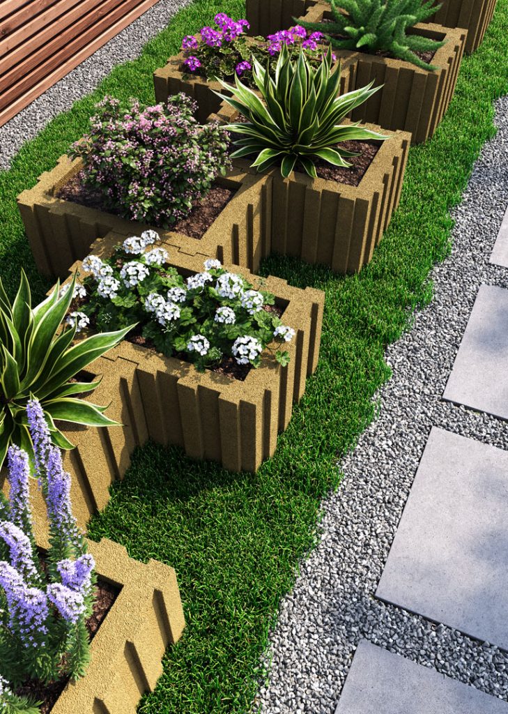 Квітник бетонний жовтий