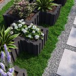 Квітник бетонний чорний