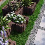 Бетонні клумби, бетонні квітники на подвір'ї
