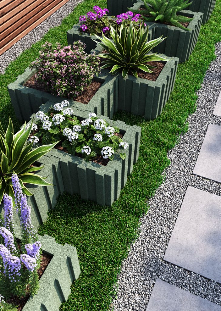 Квітник бетонний зелений