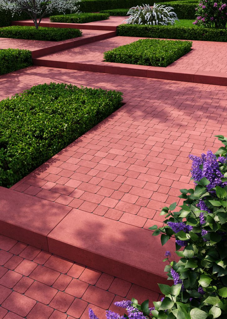 Львівська бруківка без фаски червона