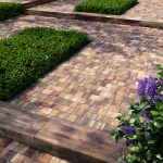 Львівська бруківка без фаски коричнева з білим та бежевим: дизайн Променада