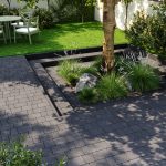 Бруківка Римський камінь чорна, дизайн подвір'я