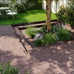 Бруківка Римський камінь коричнева, дизайн подвір'я