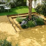 Бруківка Римський камінь жовта, дизайн подвір'я