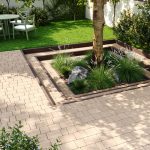 Бруківка Римський камінь бежева, дизайн подвір'я