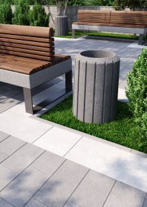 Смітник вуличний бетонний сірий