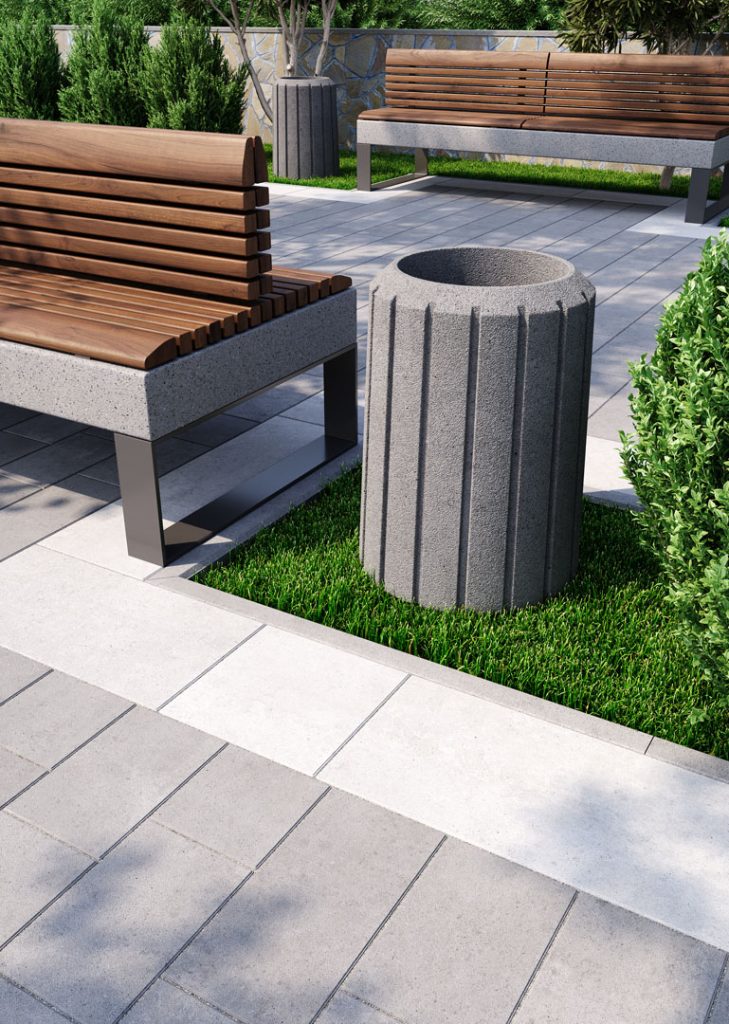 Смітник вуличний бетонний сірий