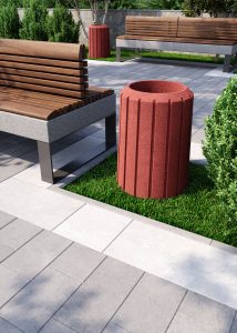 Урна для сміття вулична бетонна червона