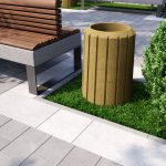 Вулична урна для сміття жовта