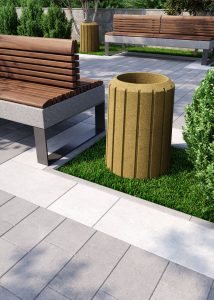 Вулична урна для сміття жовта