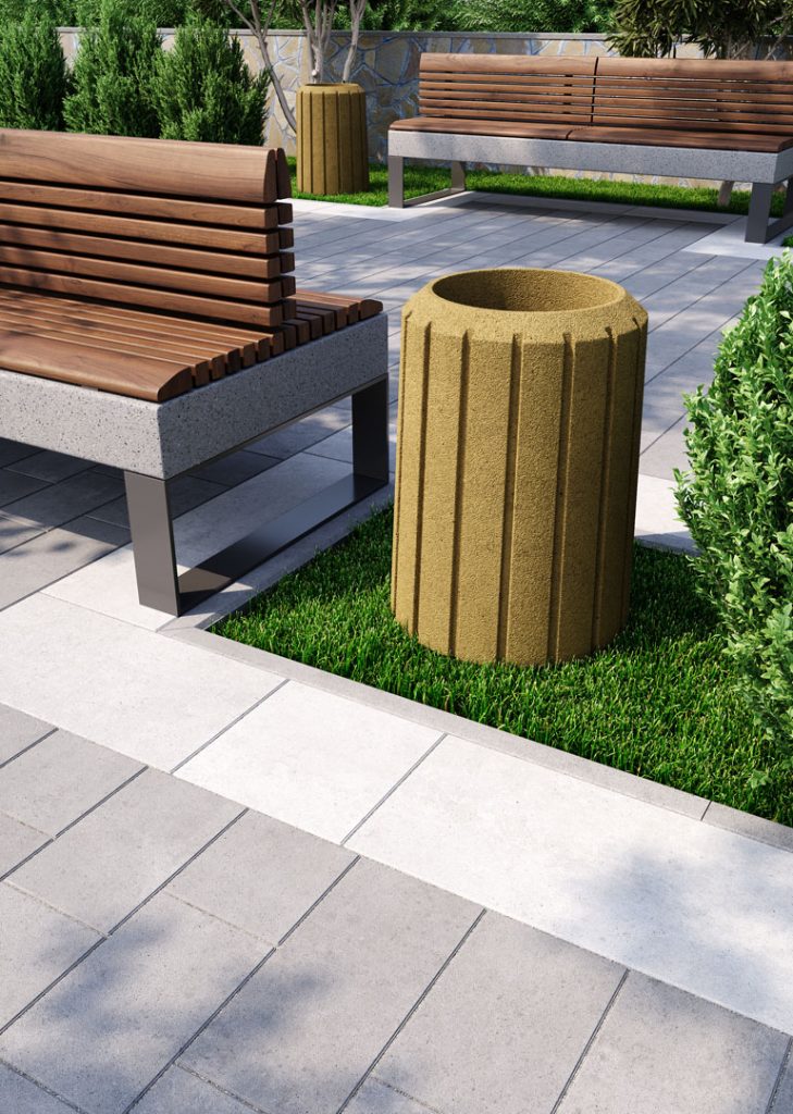 Вулична урна для сміття жовта