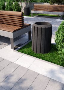 Смітник для вулиці бетонний чорний