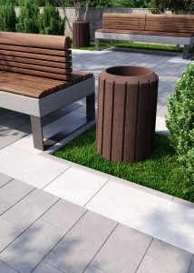 Смітник для вулиці бетонний коричневий