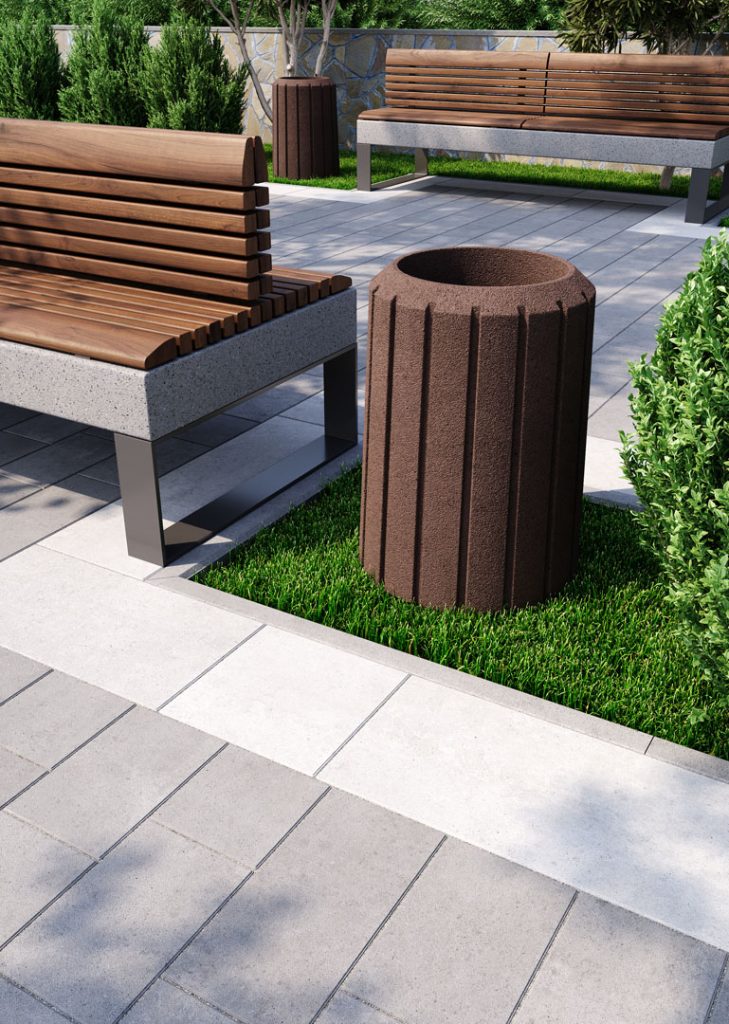 Смітник для вулиці бетонний коричневий