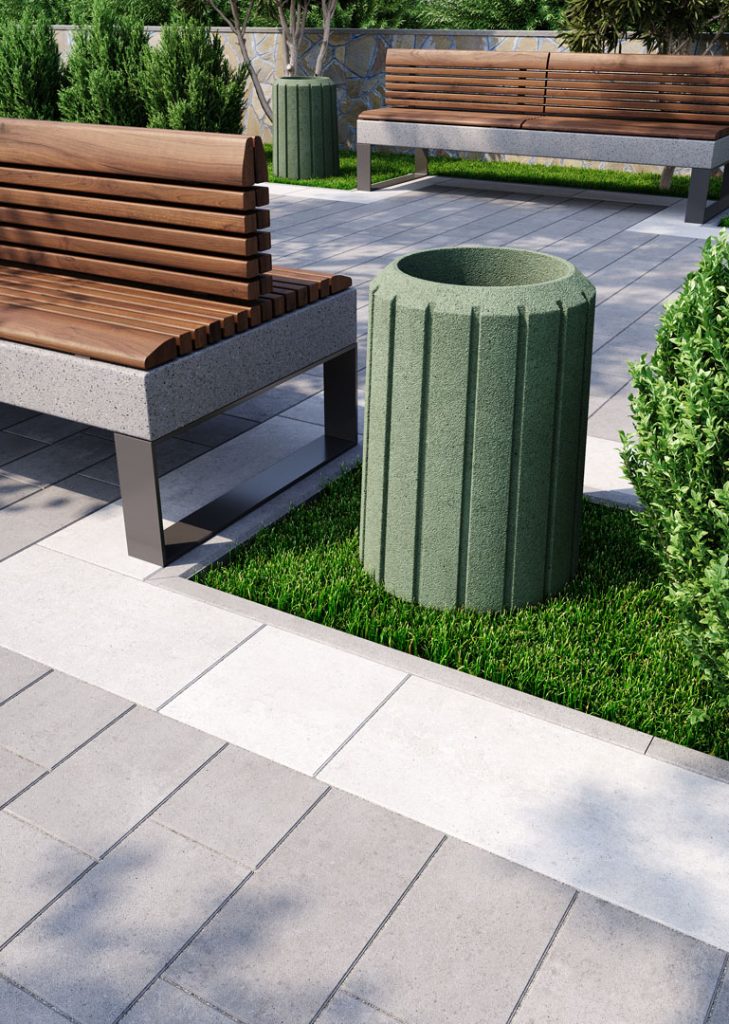 Смітник для вулиці бетонний зелений