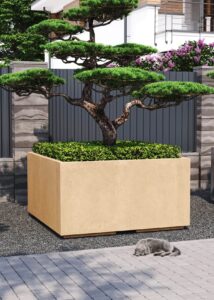 Горщик для квітів бетонний бежевий