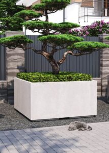 Горщик для квітів бетонний білий