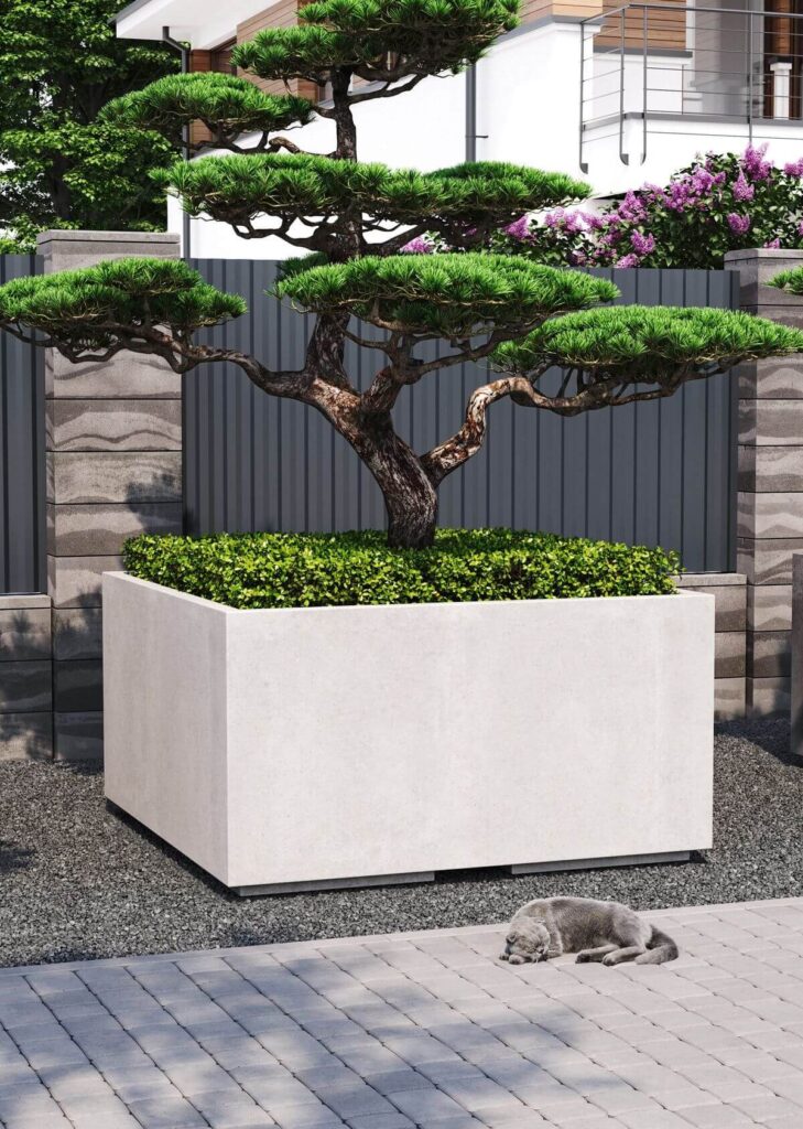 Горщик для квітів бетонний білий