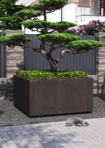 Горщик для квітів бетонний чорний