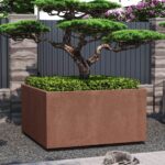 Горщик для квітів бетонний коричневий