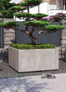 Горщик для квітів вуличний бетонний сірий