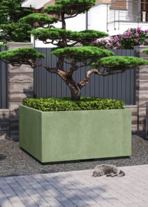 Горщик для квітів бетонний зелений