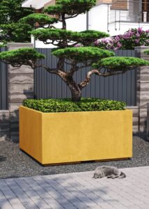 Горщик для квітів бетонний жовтий