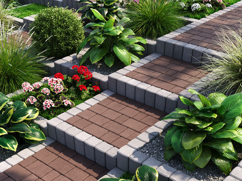 Палісад і сходи з бруківки