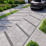 Сучасна бруківка плитка Трапеція сіра