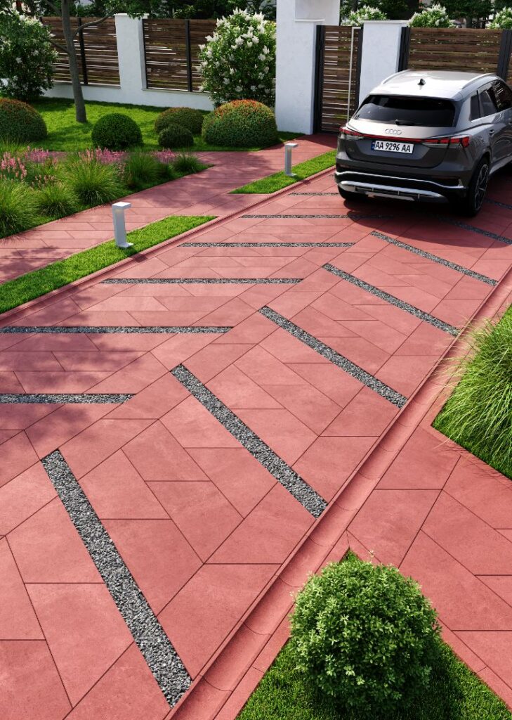 Сучасна бруківка плитка Парма червона