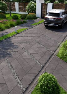 Сучасна бруківка плитка Парма чорна