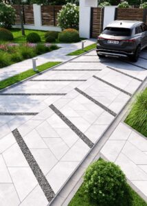 Сучасна бруківка плитка Парма біла