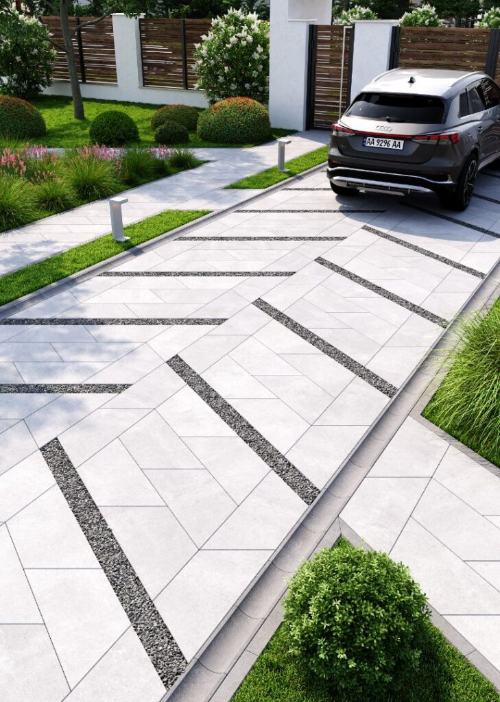 Сучасна бруківка плитка Парма біла