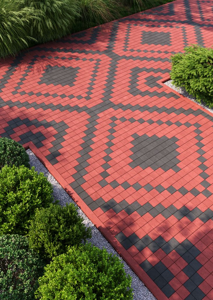 Бруківка Мозайїка колір Червоний